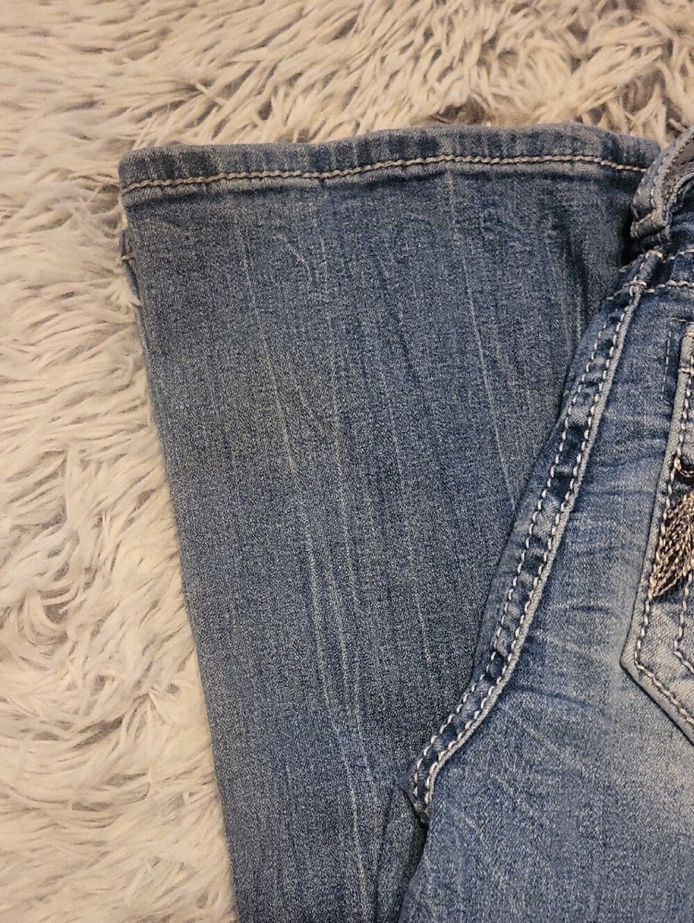 Miss Me Blue Bootcut Jeans with Embroidered Back Pockets Size 26 - Picture 15 of 16